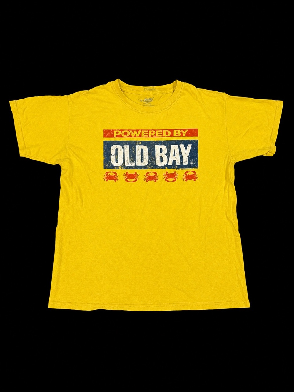Old Bay Powered By Old Bay Graphic Tee | Yellow | Size Large